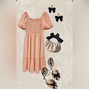 LC Lauren Conrad Peach orange Gingham Kids Dress